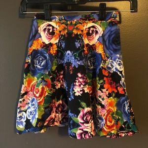 Charlotte Russe floral skater skirt